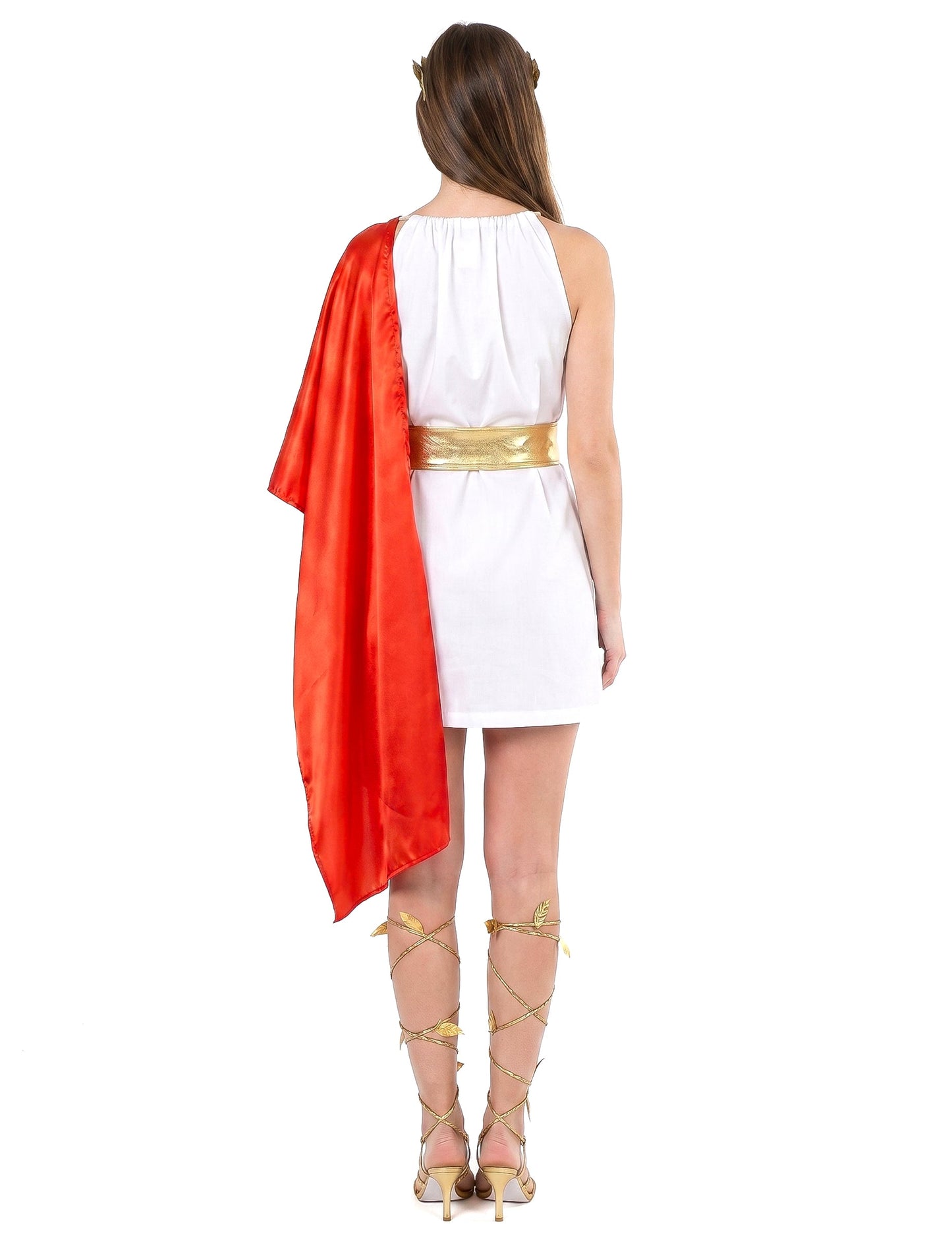 Déguisement romaine rouge et or femme