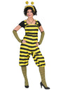 Déguisement salopette abeille pour adulte jaune et noir à rayures