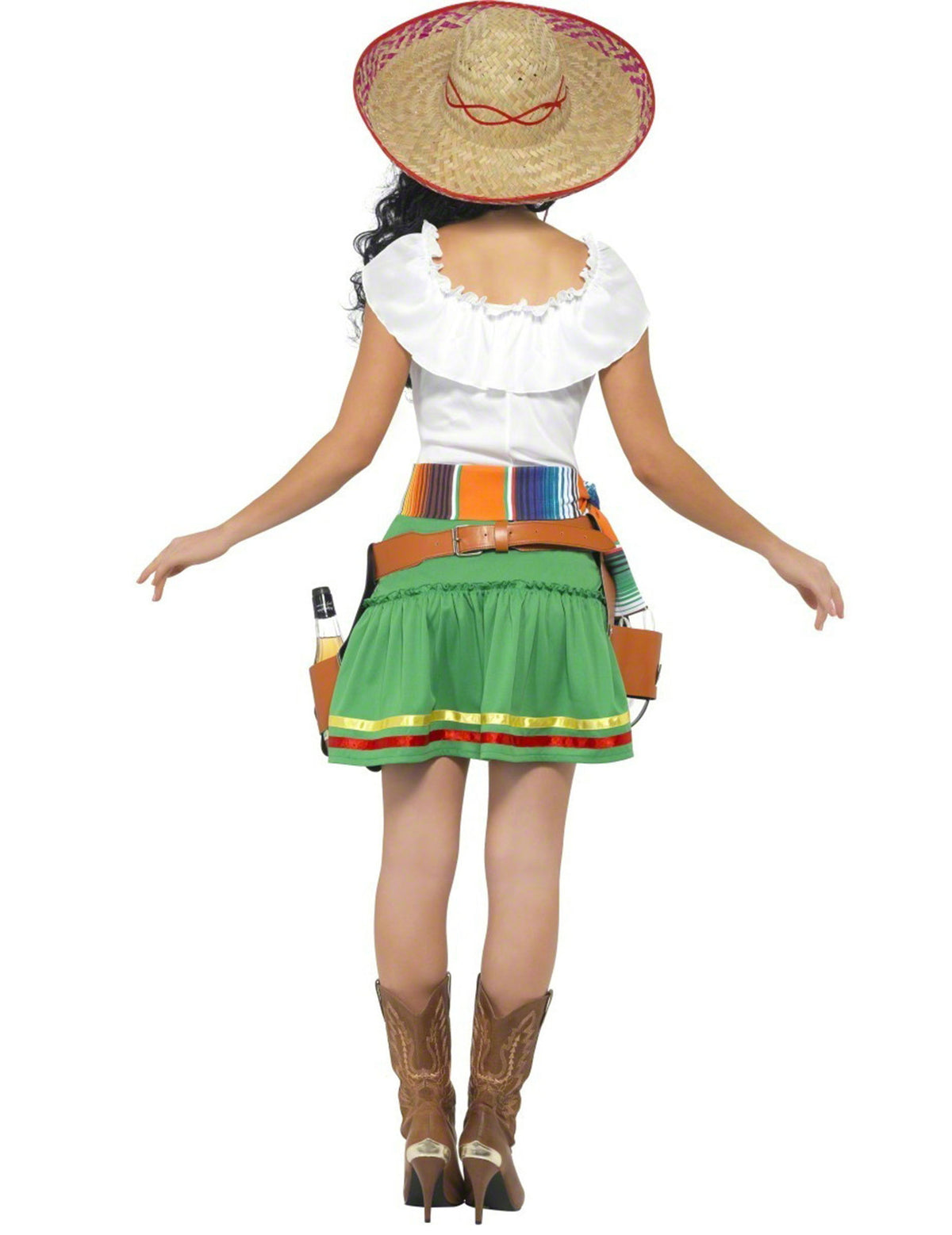 Vue de dos du déguisement de serveuse mexicaine pour femme