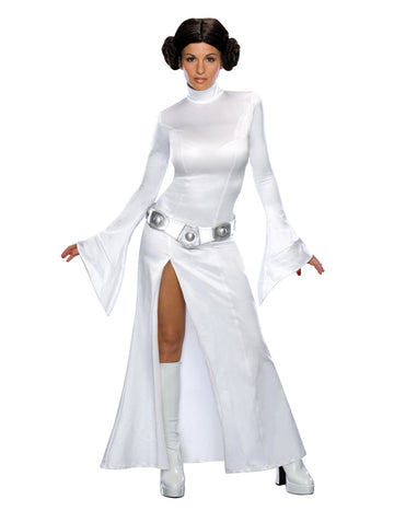 Seksi kostum princesa Leia Star Wars za ženske v beli barvi z srebrnim pasom