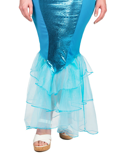 Podrobnost spodnjega dela iz tila in lusk dizajna sirene s bleščicami za ženske