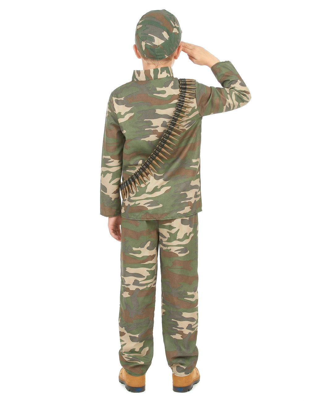 Vue de dos du déguisement de soldat pour garçon