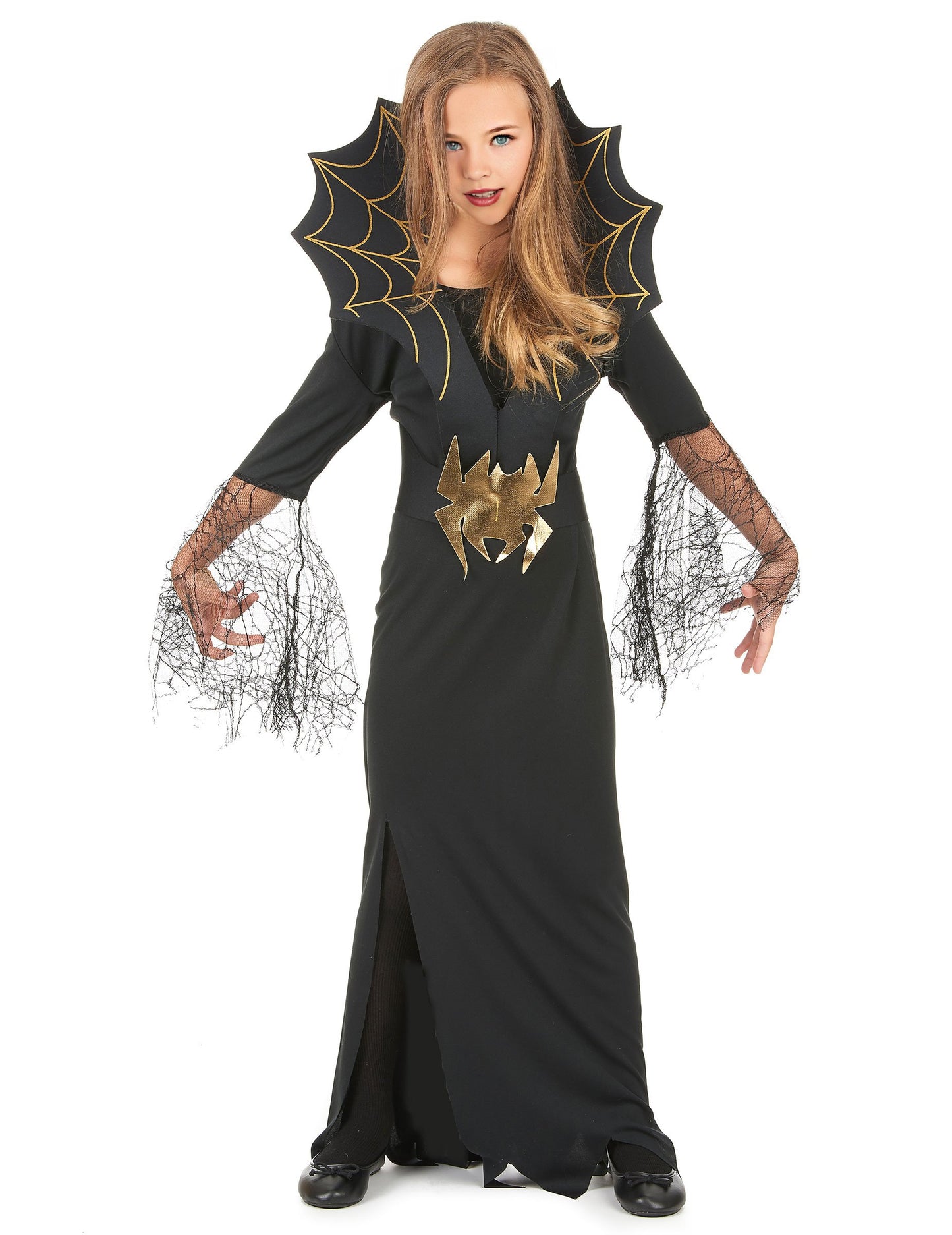 Halloween pozlačena pajkova čarovnica preoblečena