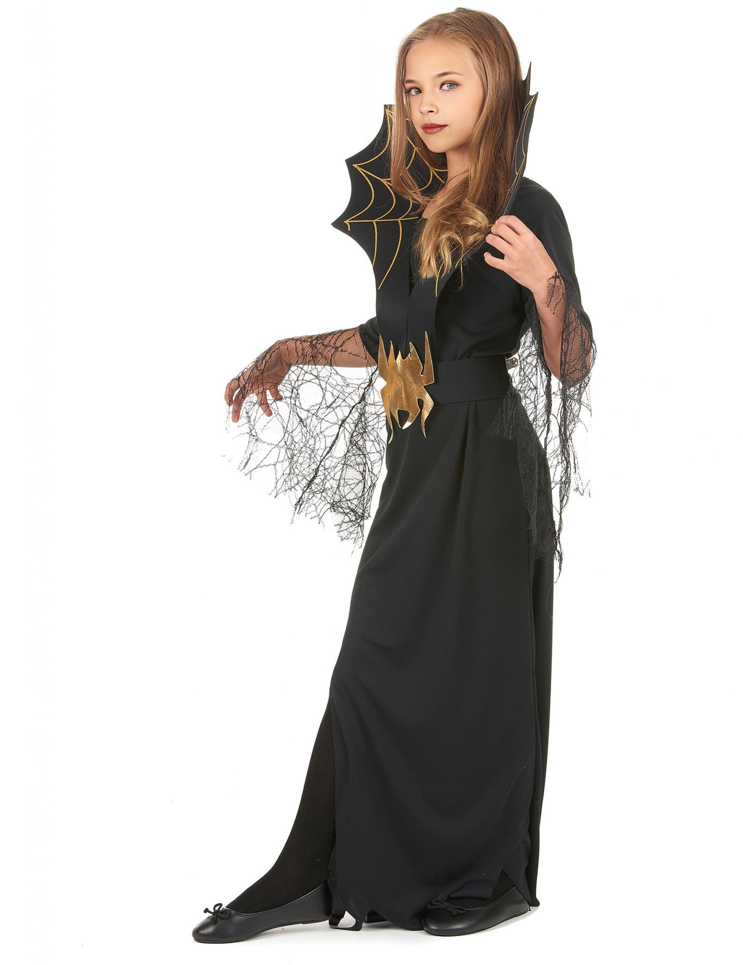 Halloween pozlačena pajkova čarovnica preoblečena