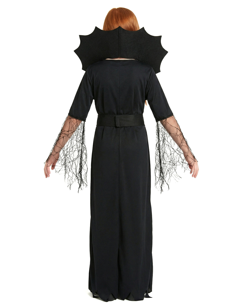 Vue de dos du déguisement de sorcière araignée dorée pour fille