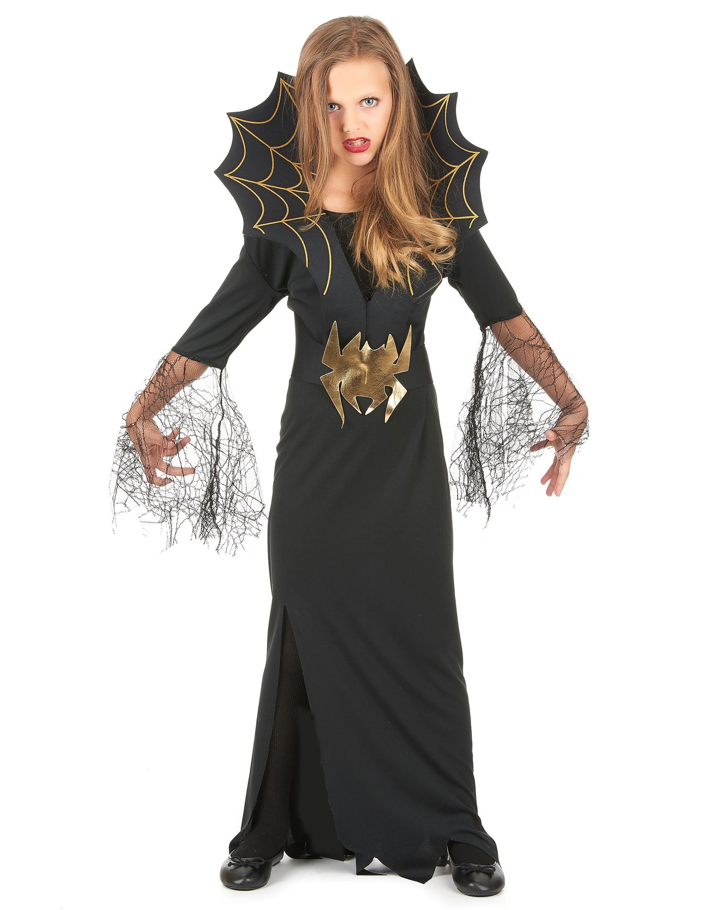 Halloween pozlačena pajkova čarovnica preoblečena