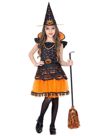 Kostum bučna čarovnica za deklico 