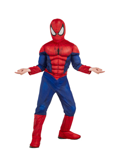 Déguisement Spiderman™ musclé luxe pour enfant rouge et bleu