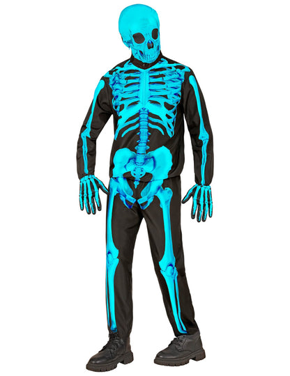Otroški neonsko moder kostum okostnjaka