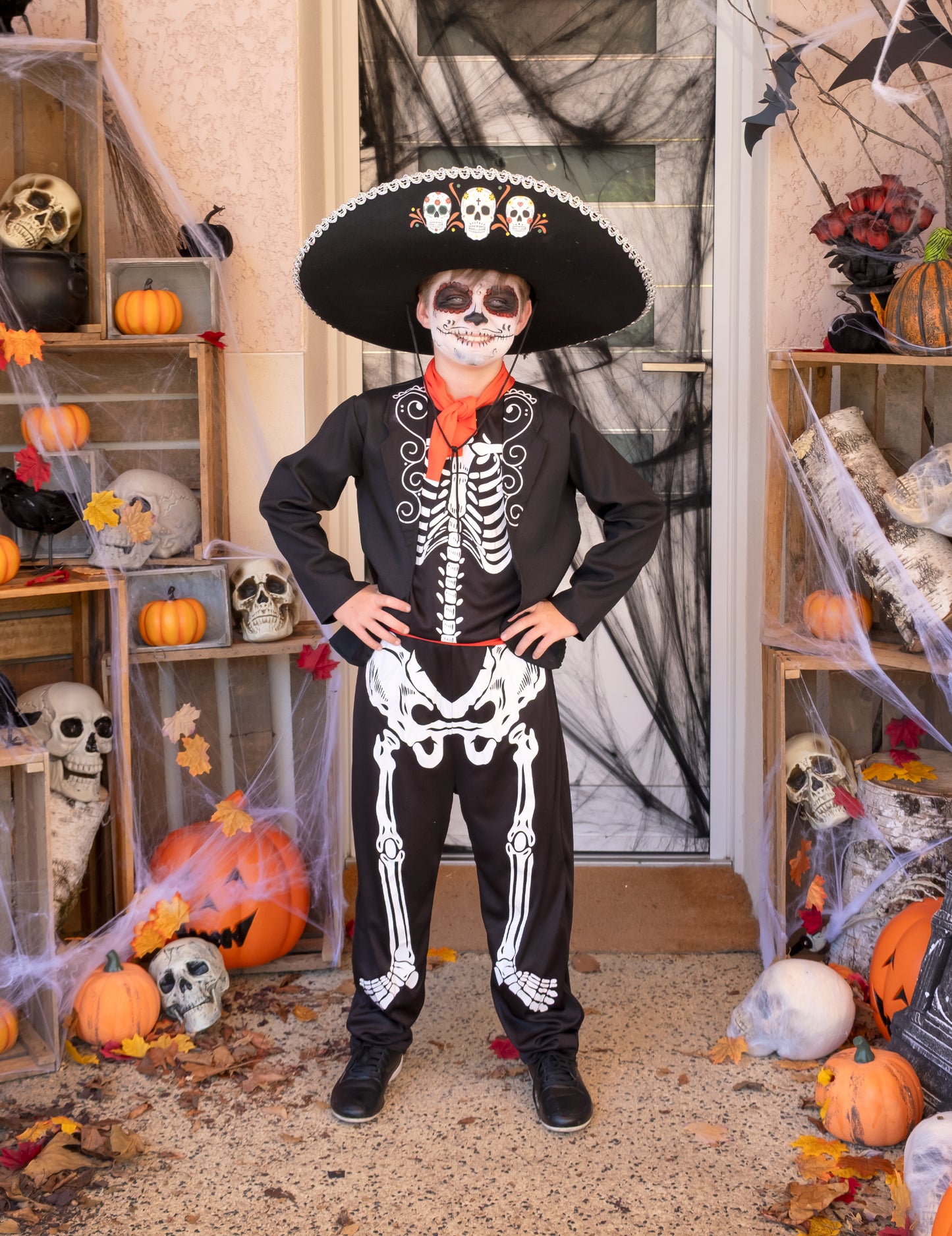 Skeleton Dia de los Muertos Boy kostum