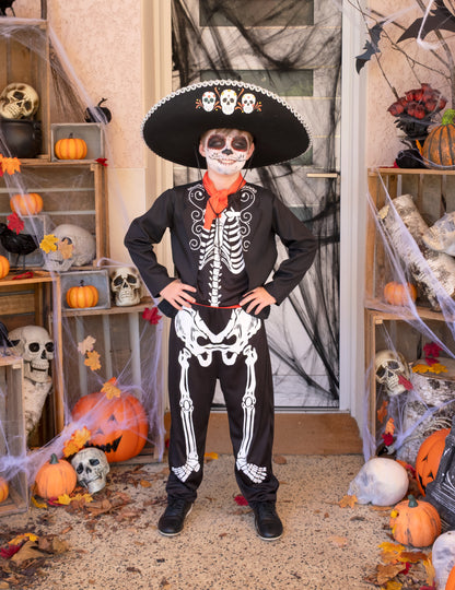 Skeleton Dia de los Muertos Boy kostum