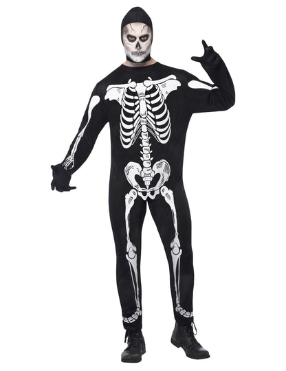Moški skeletni kostum s kapuco za noč čarovnic