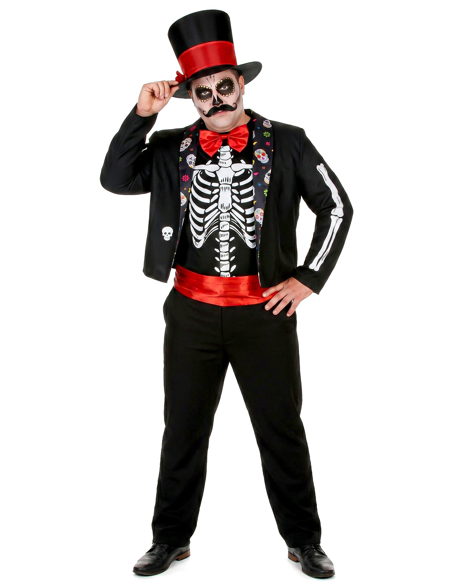 Skeleton preobleka Dia de los muertos moški Dia moški