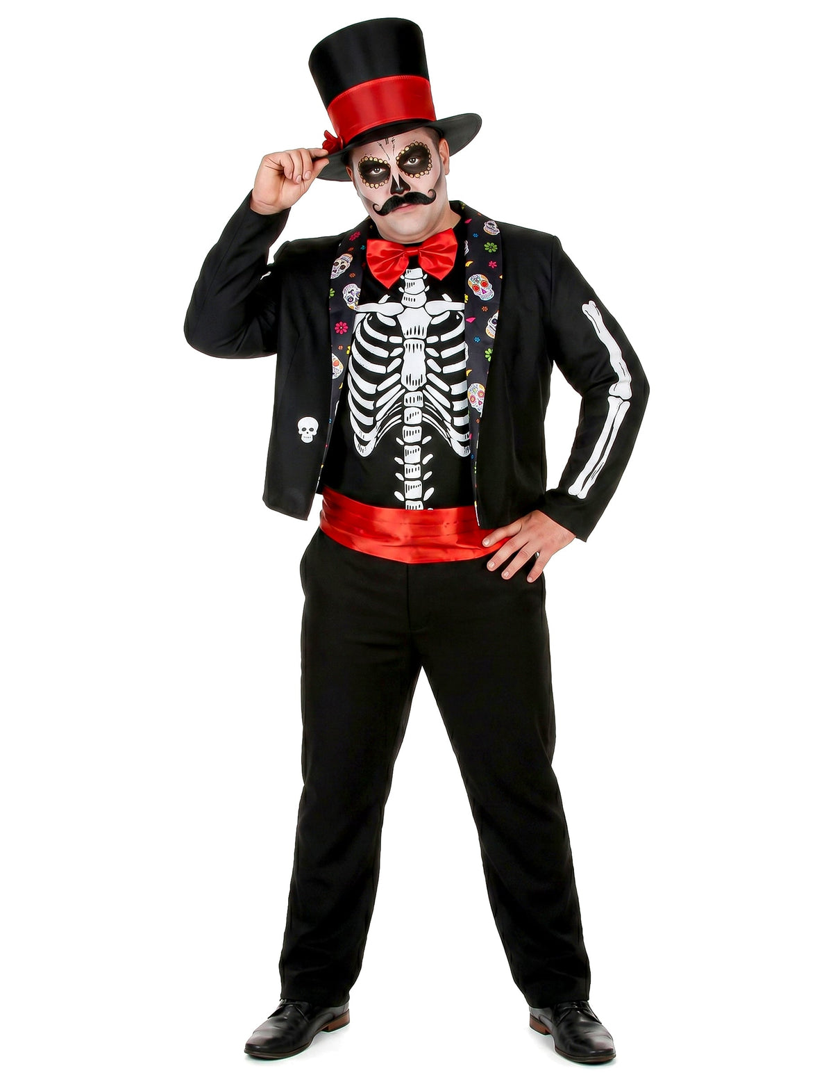Skeleton preobleka Dia de los muertos moški Dia moški