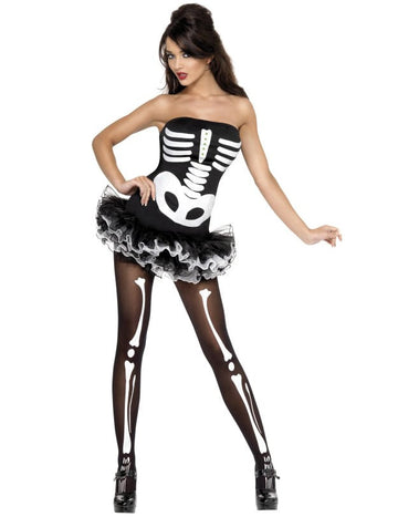 Sexyfemme Skeleton preobleka z noč čarovnic Tutu