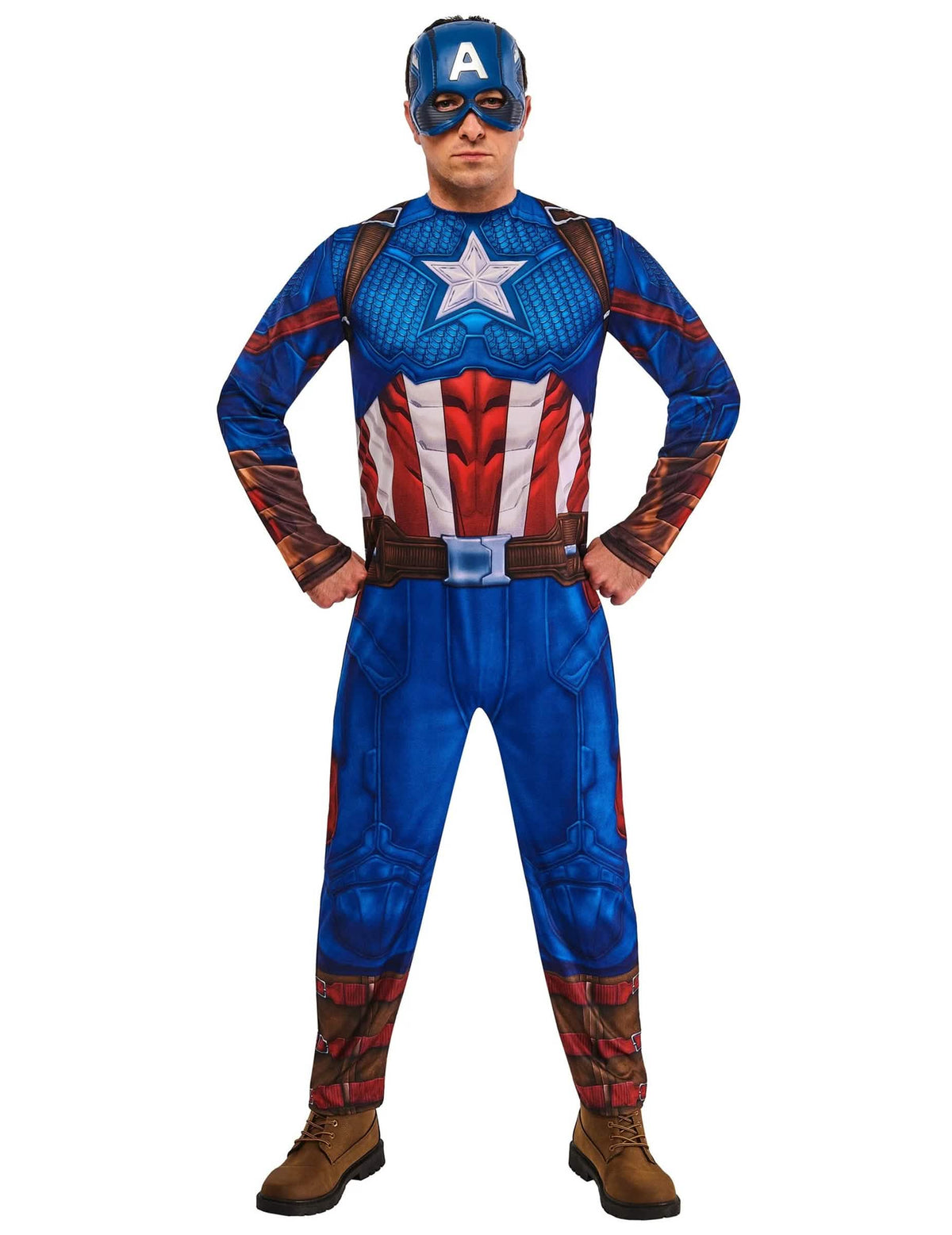 Vue de face du déguisement Marvel Captain America