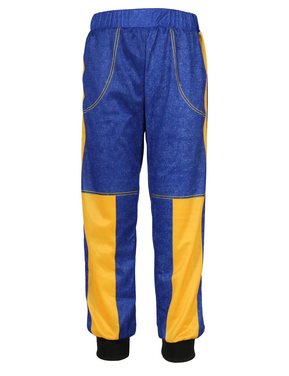 Pantalon bleu et jaune du déguisement star de Kpop