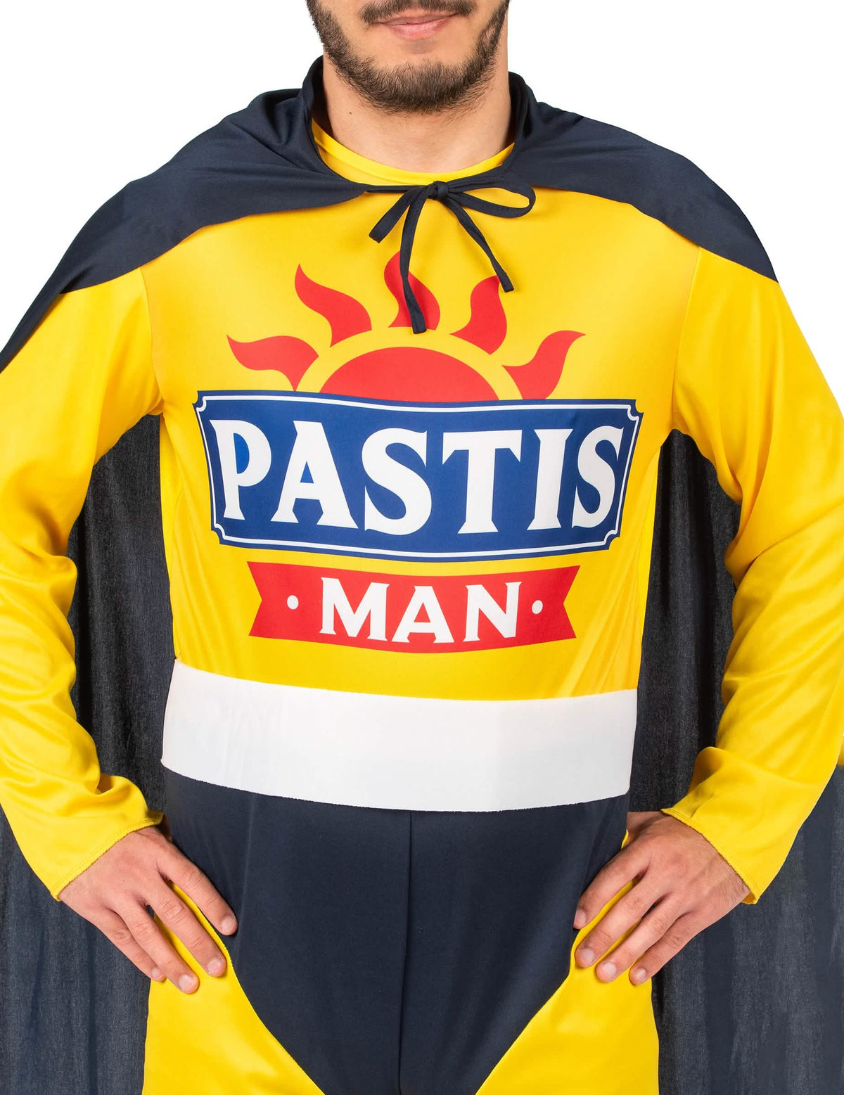 Velik posnetek logotipa kostuma Super Pastis Man