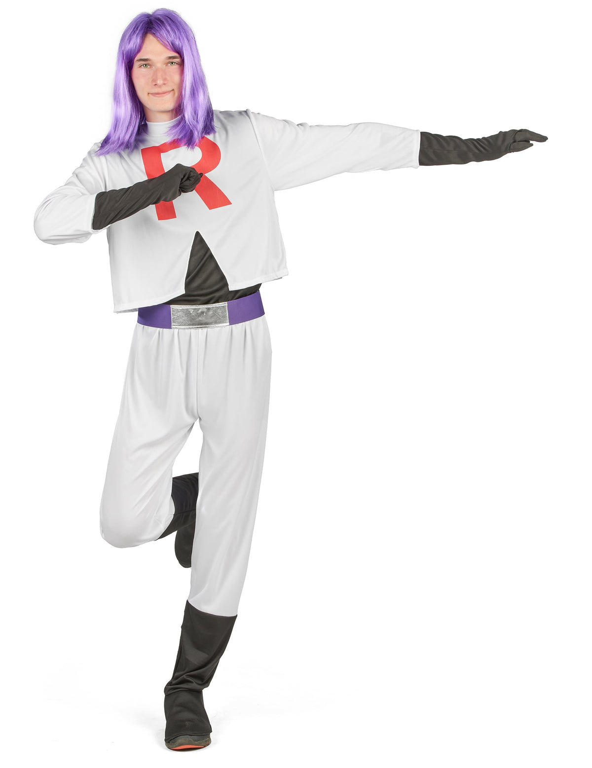 Pose dynamique du déguisement super vilain manga