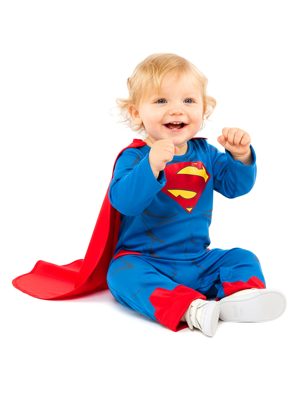 Déguisement Superman pour bébé bleu et rouge avec cape