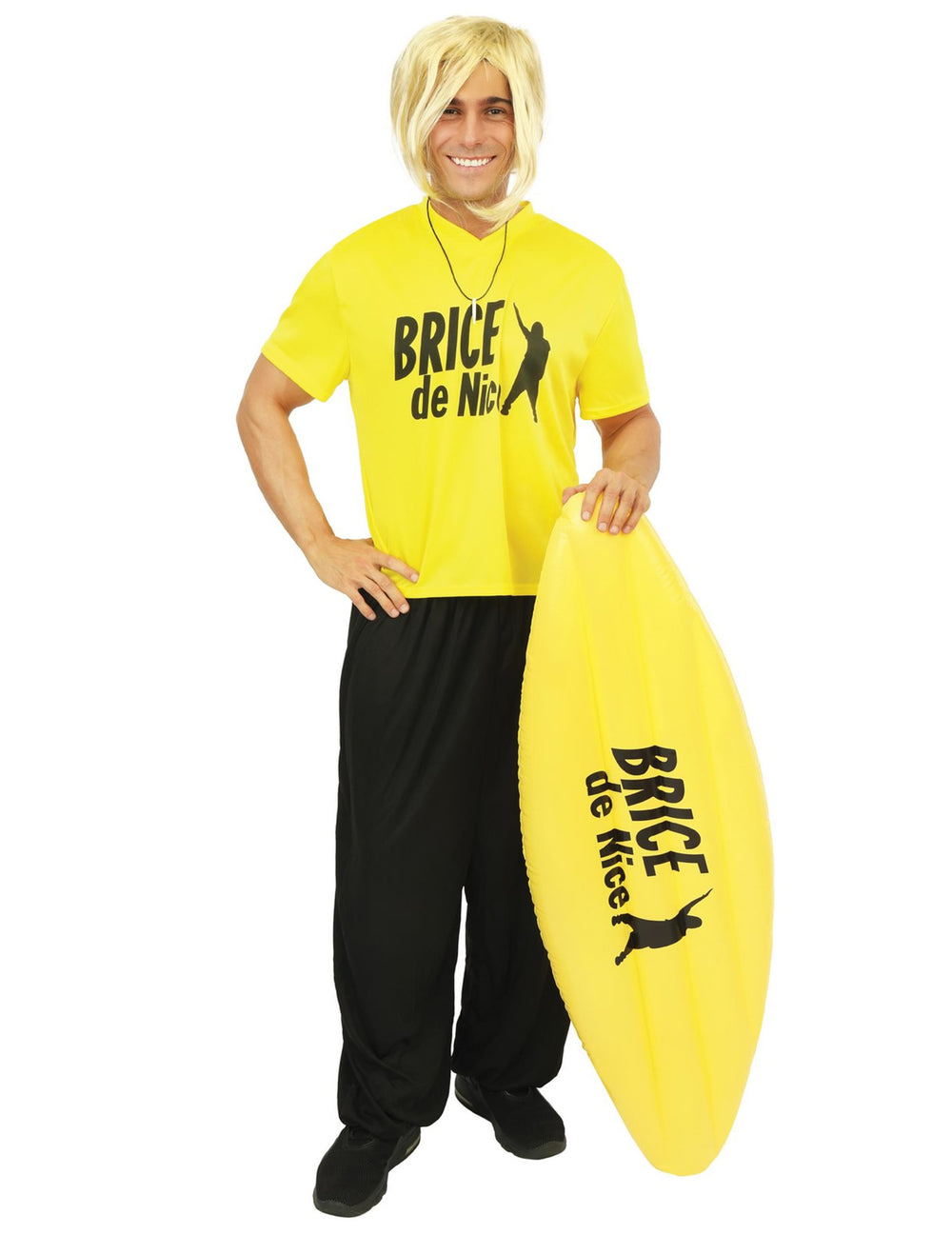 Vue de face du déguisement surfeur Brice de Nice™