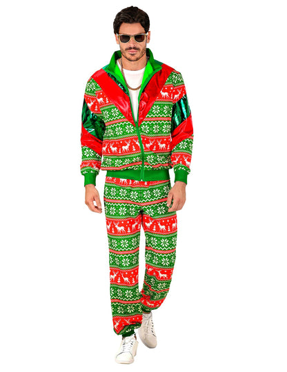 Zeleno-rdeča božična trenirka za odrasle