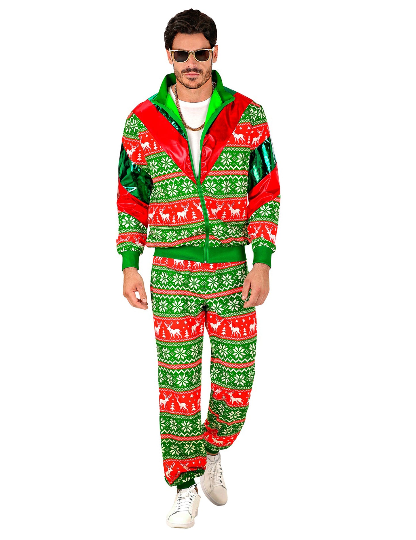 Zeleno-rdeča božična trenirka za odrasle