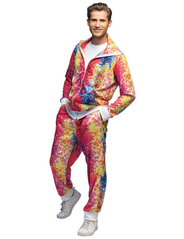 Moška barvita diskoteka preobleka