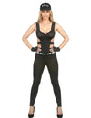 Déguisement SWAT sexy pour femme noir avec casquette et gants