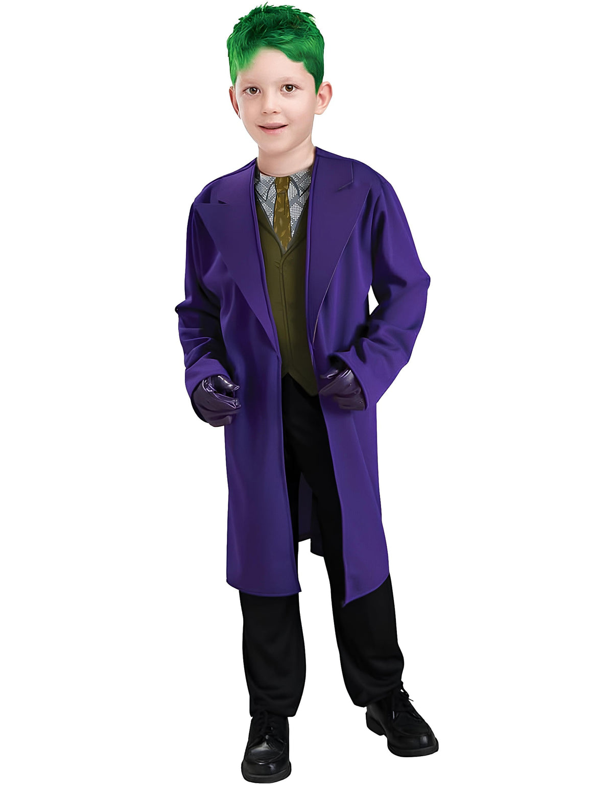 Déguisement The Joker Dark Knight pour enfant violet avec gilet vert