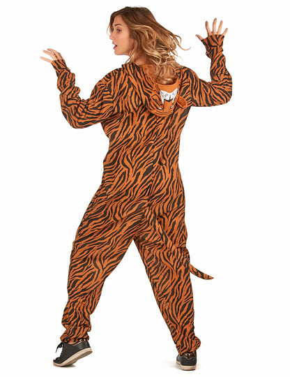 Vue de dos du déguisement tigre pour femme