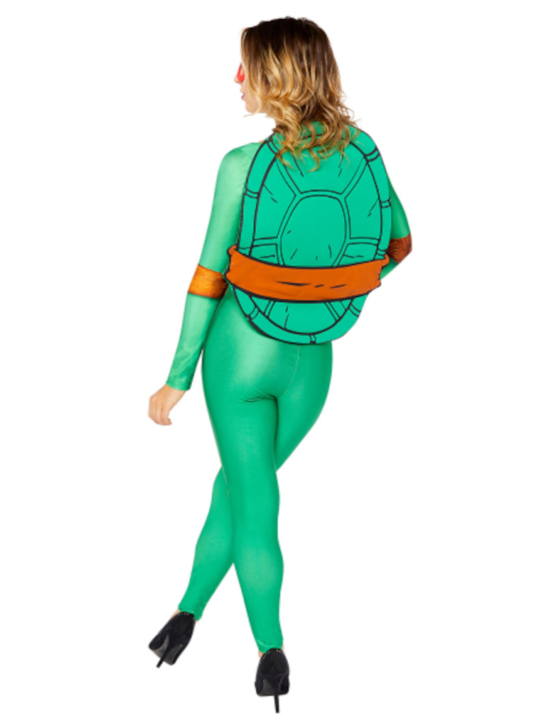 Vue de dos de la carapace du déguisement Tortue Ninja pour femme