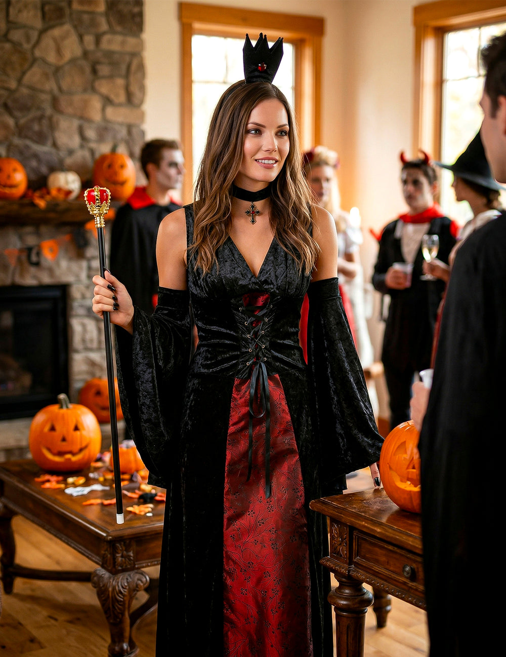 Mise en situation du déguisement vampire chic pour femme