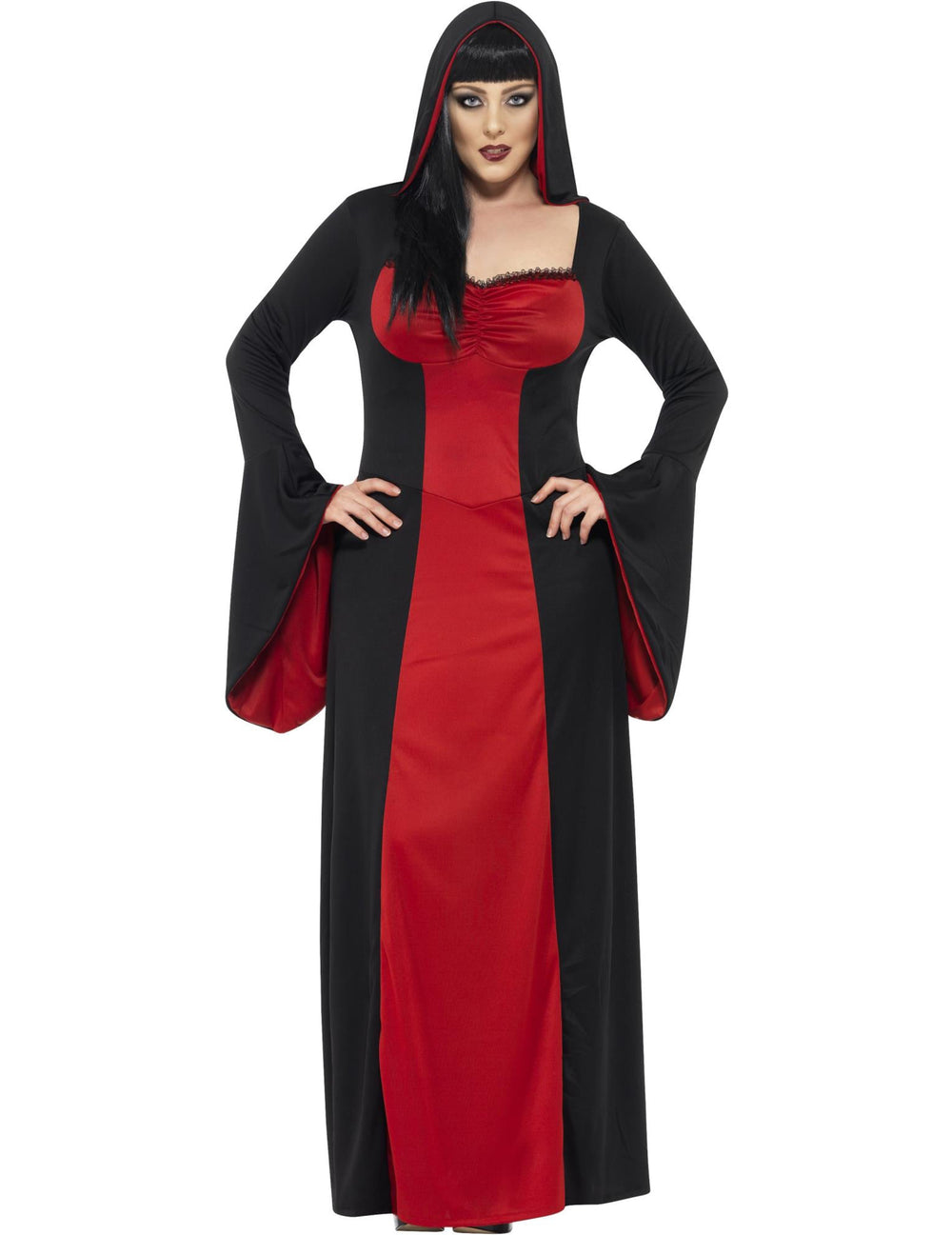 Vue de face du déguisement de vampire pour femme