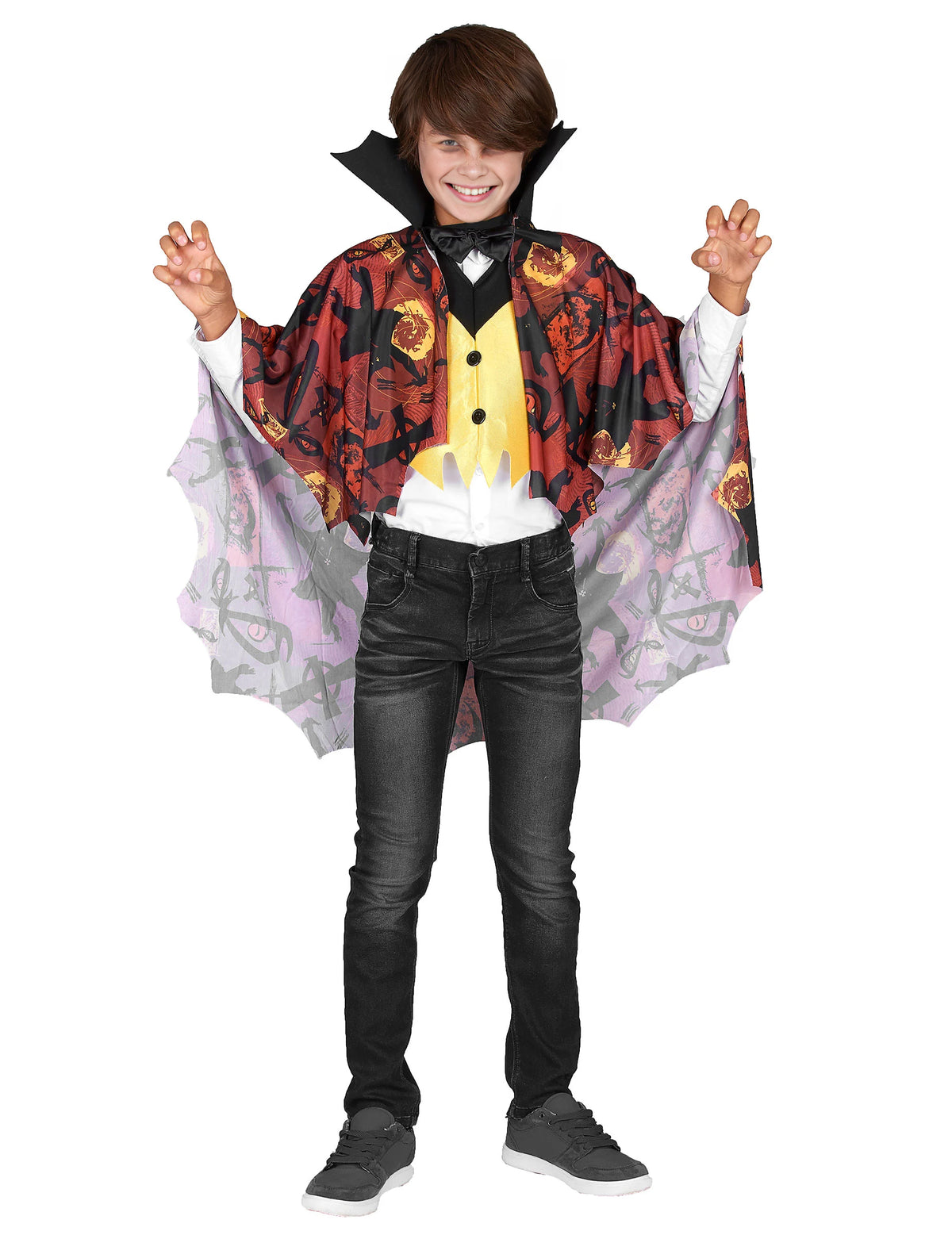 Déguisement de vampire pour garçon jaune et rouge Halloween