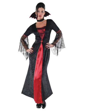 Rdeča in črna vampirska kostumska ženska