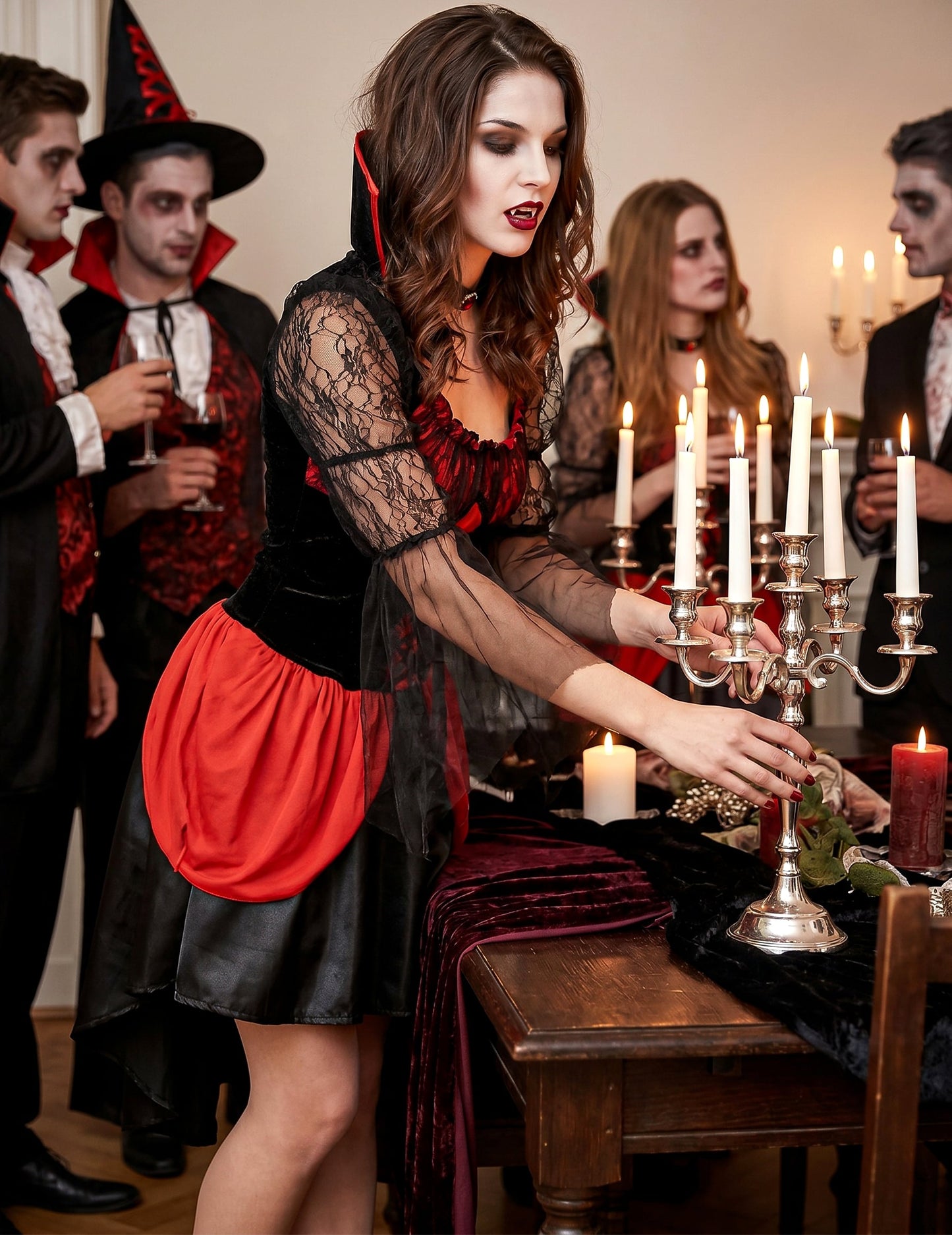 Seksi rdeči vampirski preobleka
