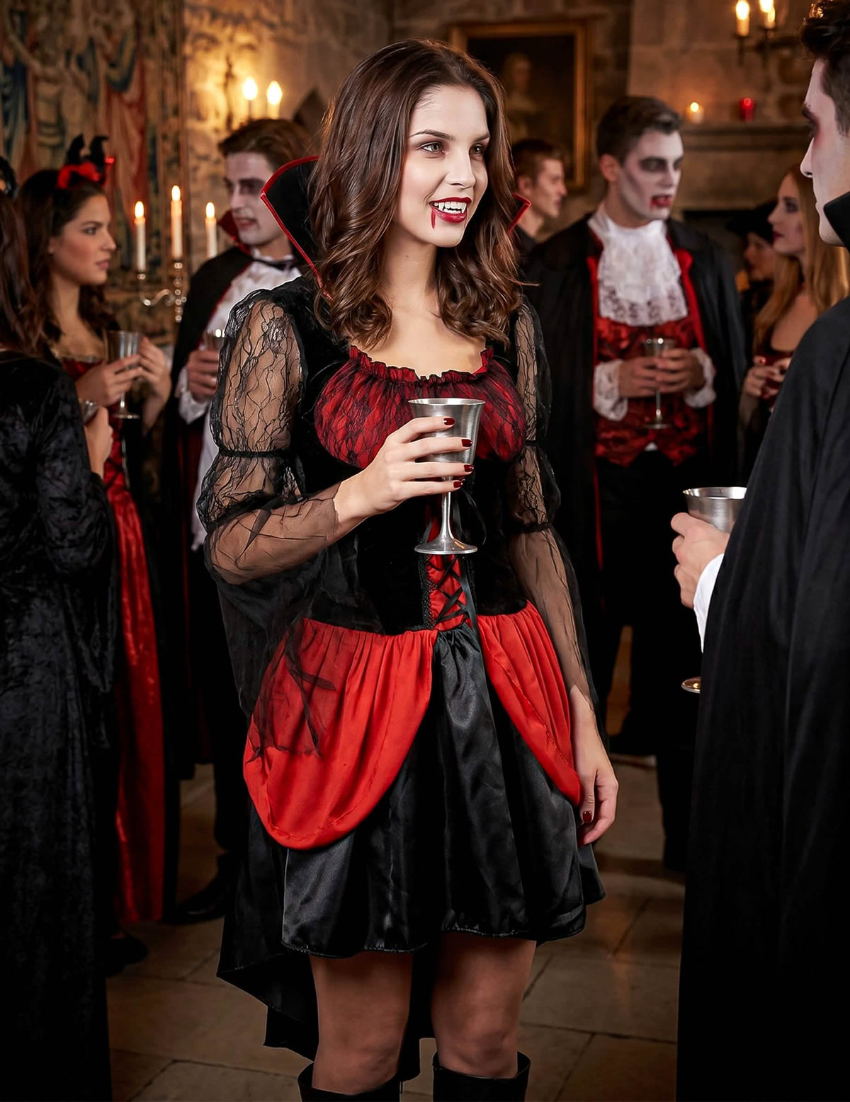 Seksi rdeči vampirski preobleka
