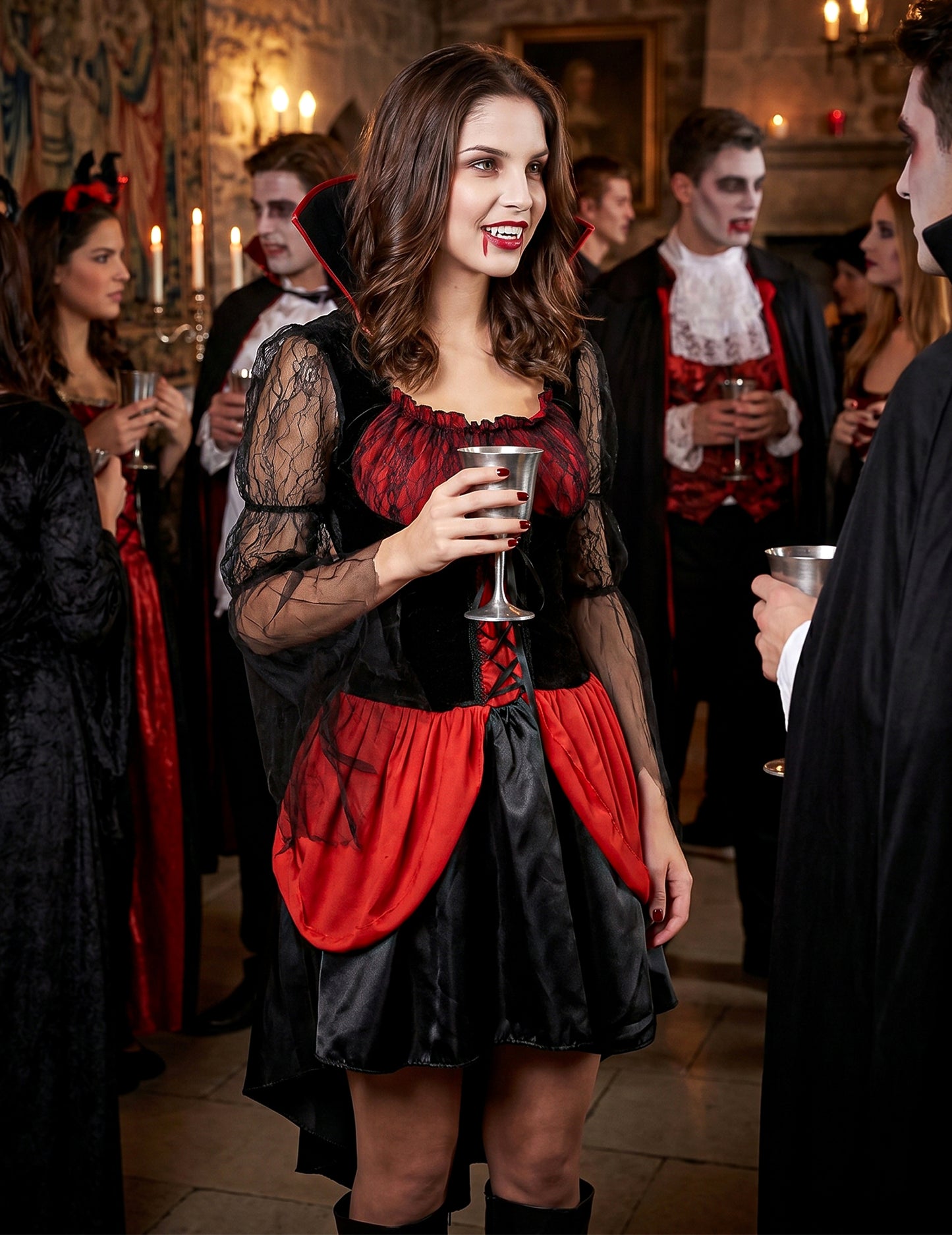 Seksi rdeči vampirski preobleka
