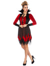 Déguisement vampire velours rouge et noir luxe femme
