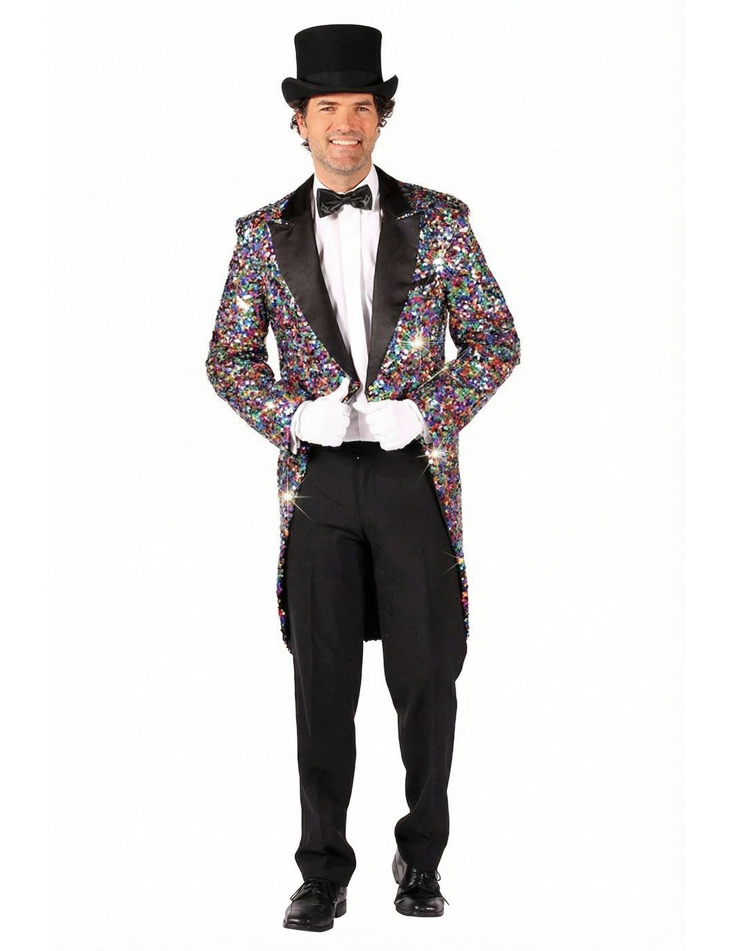 Moški večbarvni bleščeči karnevalski kostum