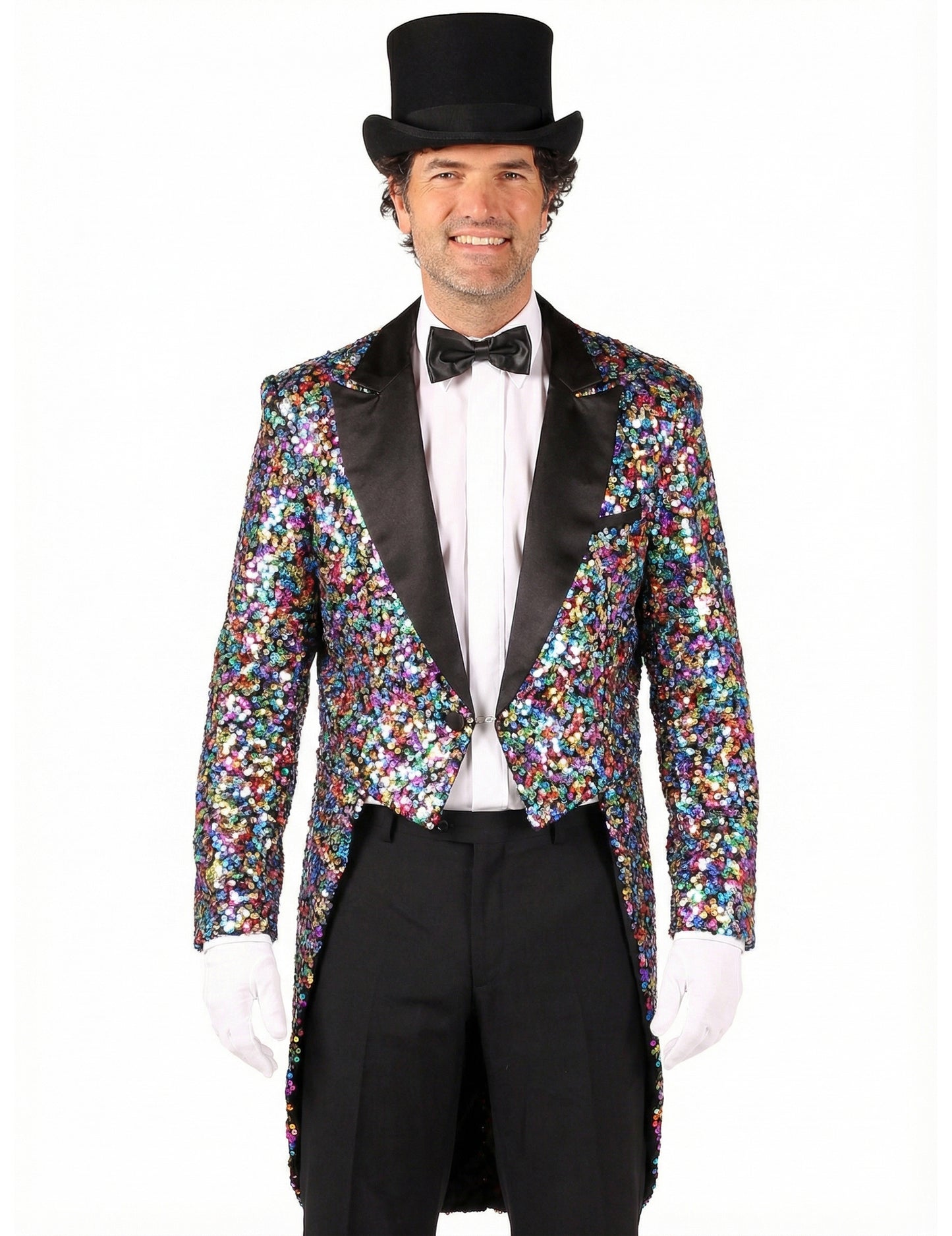 Moški večbarvni bleščeči karnevalski kostum