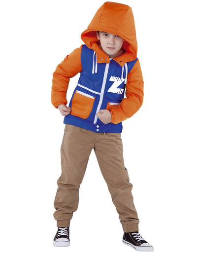 Déguisement veste Invizimals™ pour enfant bleu et orange à capuche