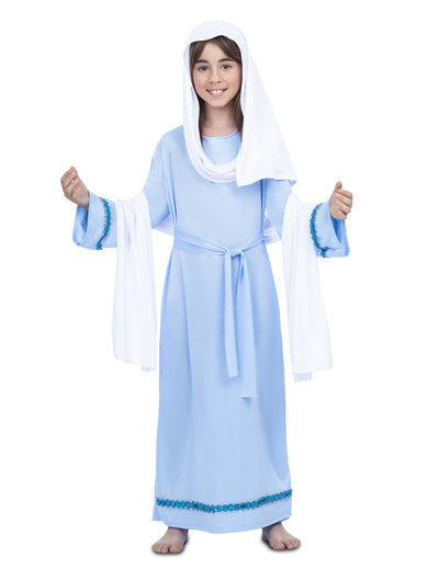Déguisement de Vierge Marie pour fille bleu et blanc