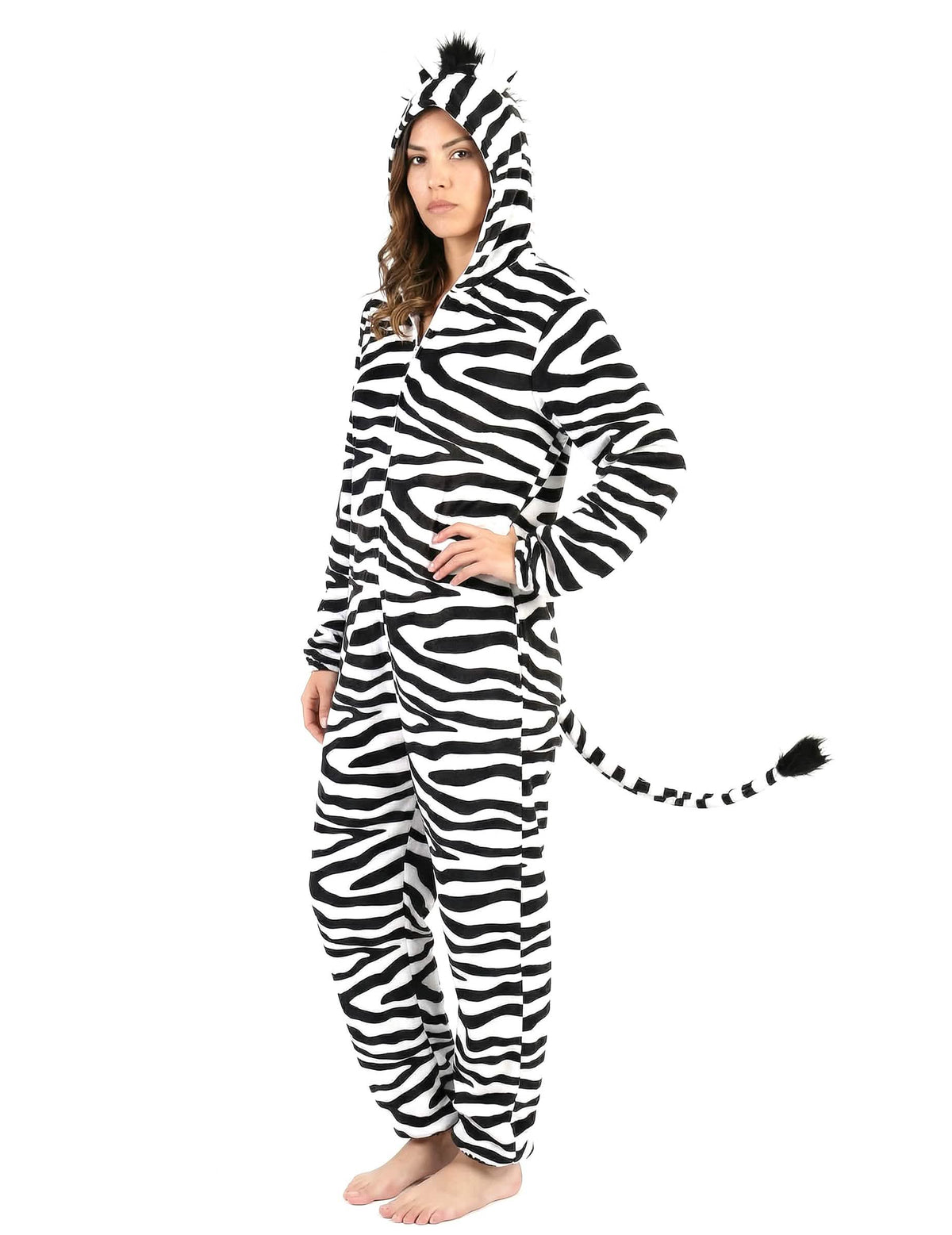 Pogled s profila na ženski kostum zebra