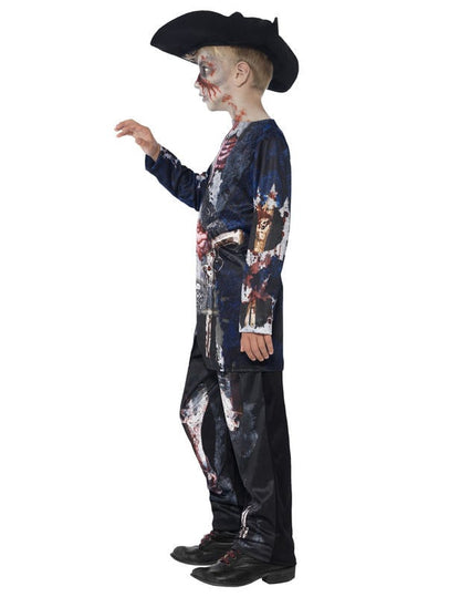 Pogled s strani na piratski zombijski kostum za fante