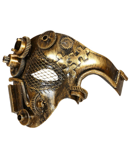 Half Golden Dore Mask Adult Steampunk