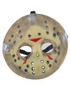 Demi-masque Jason Vendredi 13 pour adulte beige avec marques rouges effet usé