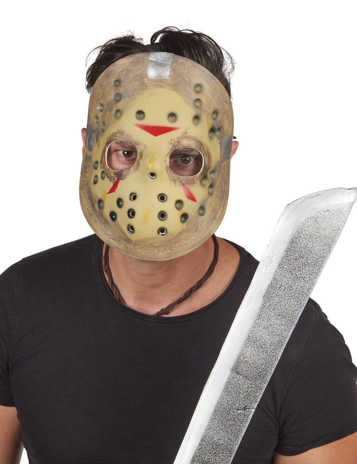 Plastična mačeta, ki jo nosite z Jasonovim polovičnim masko Petek 13.