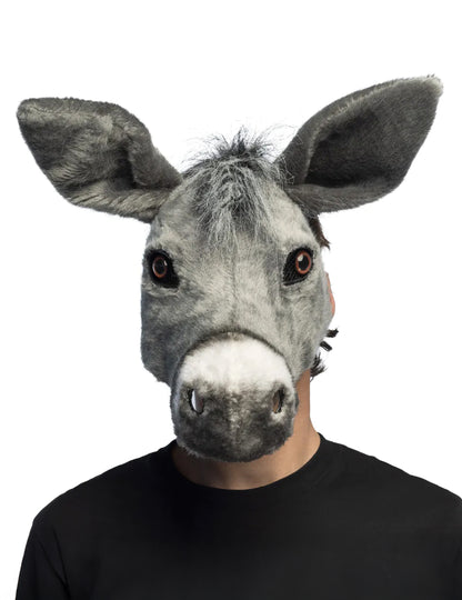 Polovična maska iz pliša osel za odrasle 